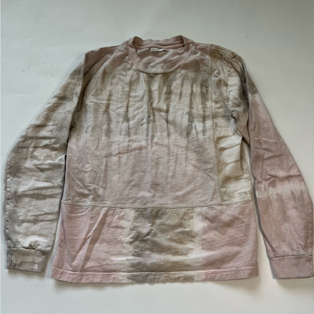 John Elliot Long Sleeve Mens 100% Cotton Tie Dye Size 1 Pink Brown